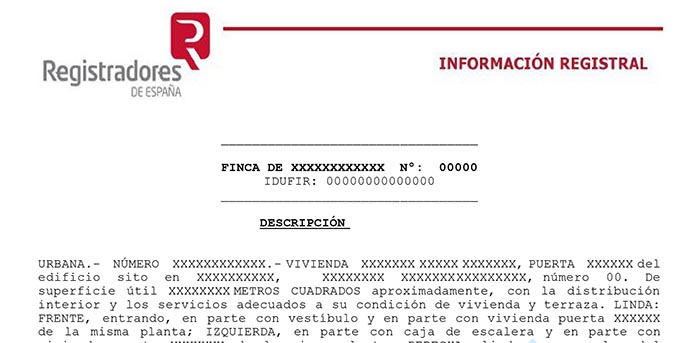 Nota simple registro trastero